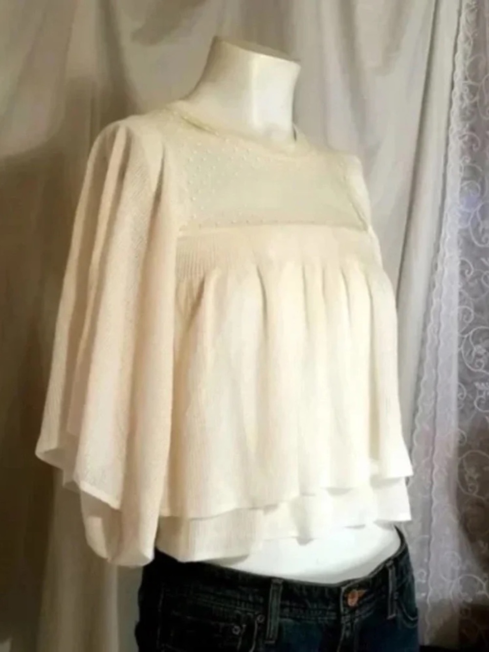 Zara Mesh Neckline Layered Top